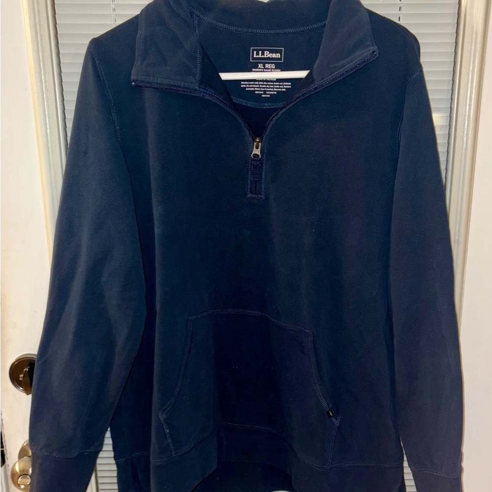 L.L. Bean Men's Navy Zip-Up Sweater